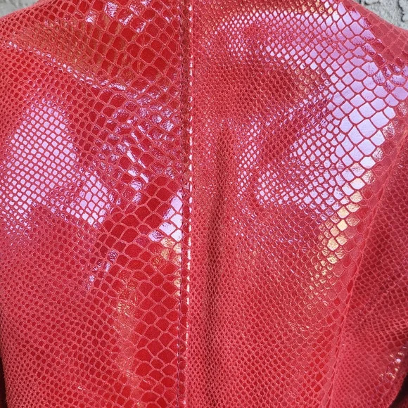 Red Italian Leather Jacket - Picture 5 of 7